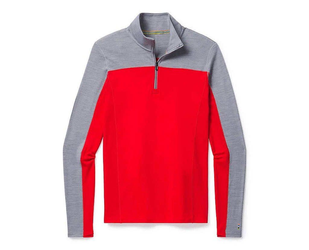 Merino Sport 250 Long-Sleeve 1/4-Zip Top Light Gray Heather/Cardinal Red O969