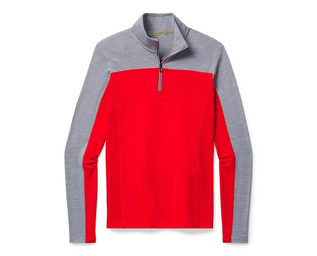 Merino Sport 250 Long-Sleeve 1/4-Zip Top Light Gray Heather/Cardinal Red O969