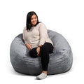 Medium Foam Filled Bean Bag Chair with Removable Cover, Collegiate Green, Durable Woven Polyester, 3 feet O881