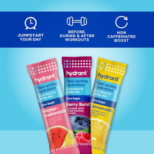 Hydration Electrolyte Powder Stick Packets Lemonade 30 Count V654978