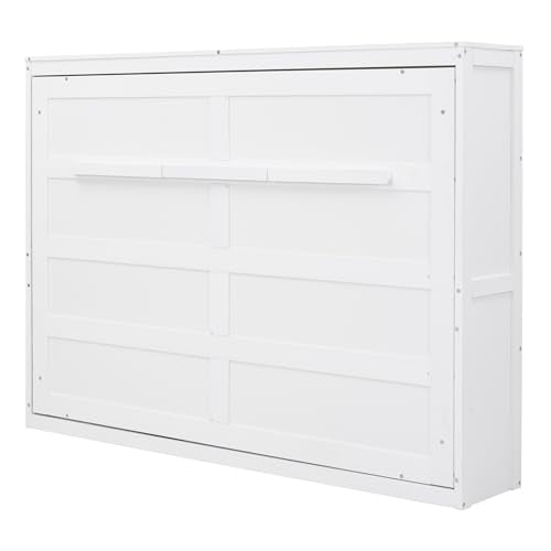 Full Size White Murphy Bed Cabinet K74346