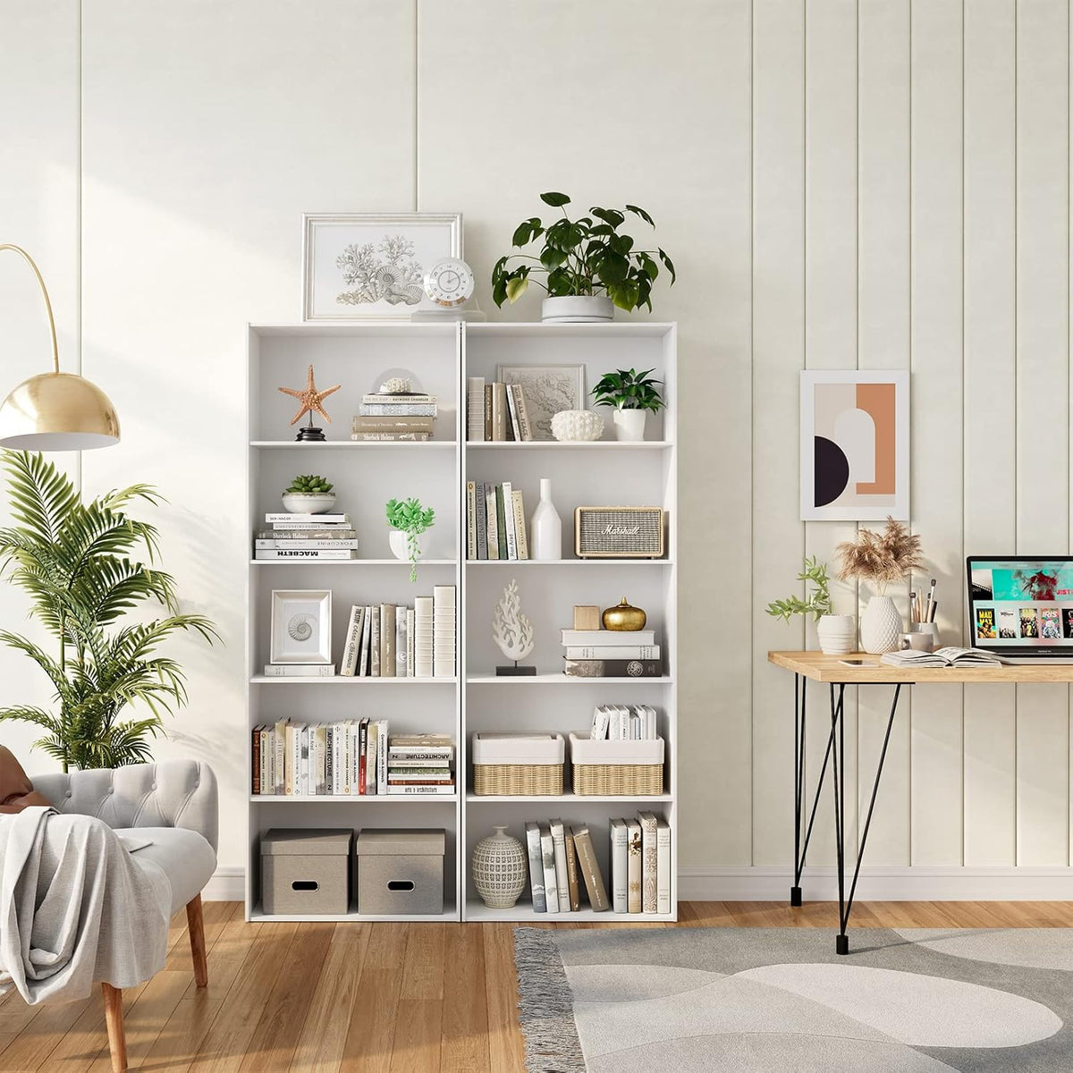 5-Shelf Wood Bookcase Y53980