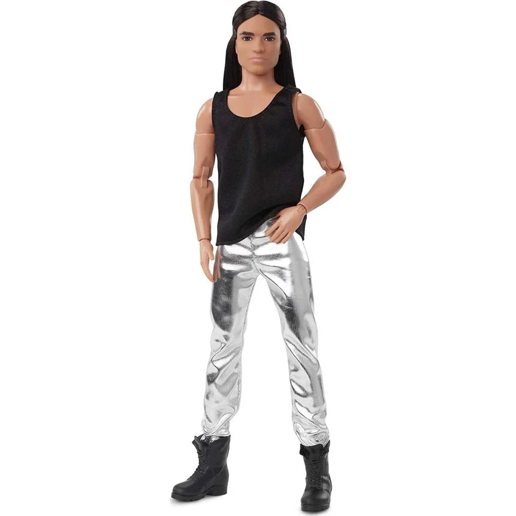 Ken Doll with Long Brown Hair & Metallic Silvery Pants M8587