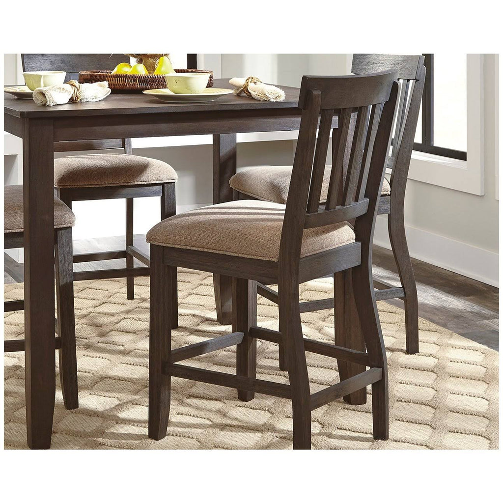 Grayish Brown Upholstered Barstool Set of 2 I772