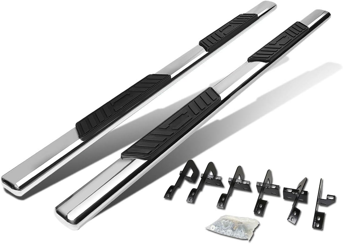 5 Inches Oval Tubing Side Step Nerf Bar Running Board Stainless Steel Black Powdercoated O768