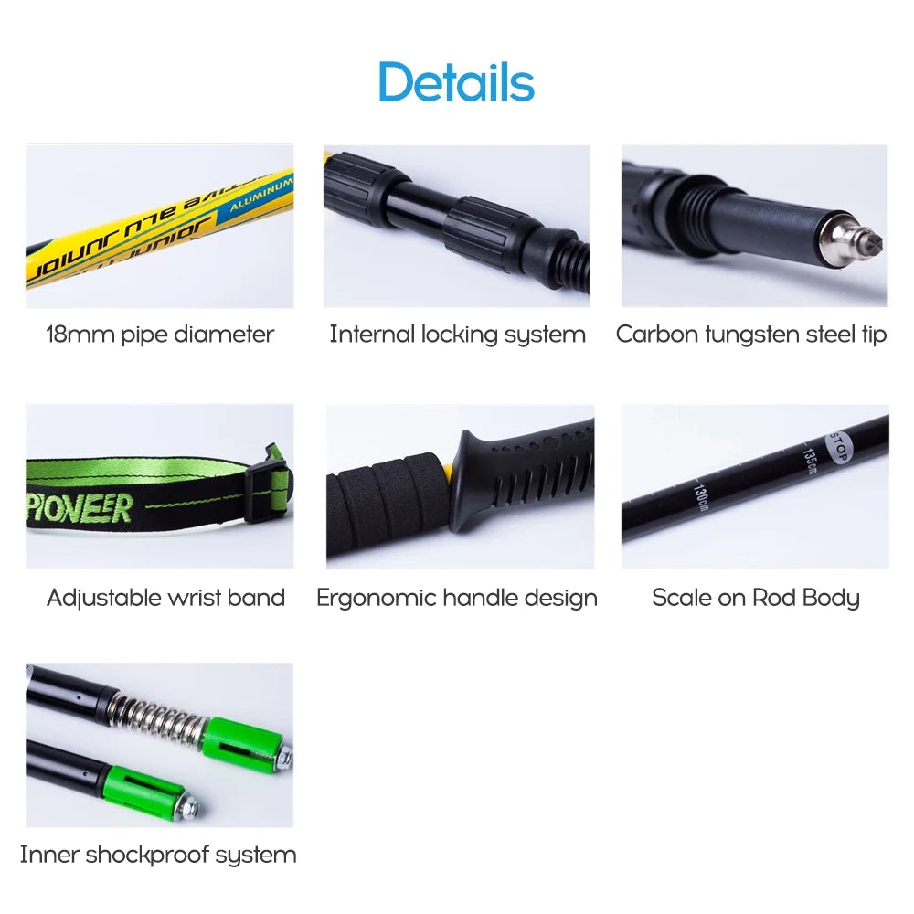 3-Section Telescopic Adjustable Trekking Hiking Cane I200