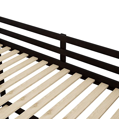 Twin-Over-Twin Wood Bunk Bed with Trundle and Storage Stairs (White) F2978