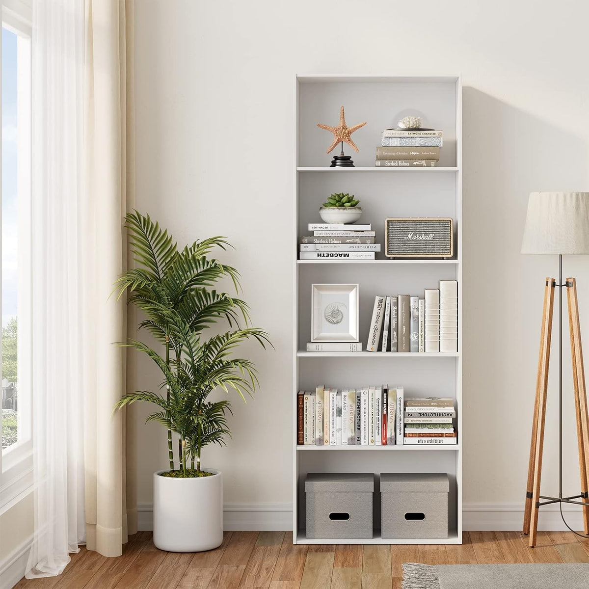 5-Shelf Wood Bookcase Y53980