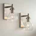 Set of 2 Brushed Nickel Wall Light Sconces X946
