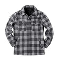 Mens Long Sleeve Sherpa Lined Flannel Shirt Jacket C7125