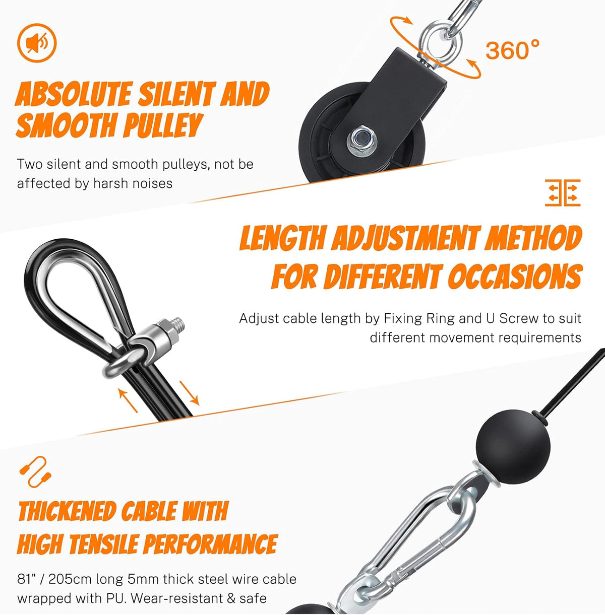 2 Weight Cable Pulley System for Home Gym I4627
