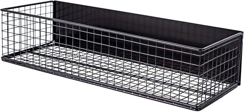 Black Magnetic Wire Mesh Shelf, 13.77" x 5.11" x 3.26" U7775