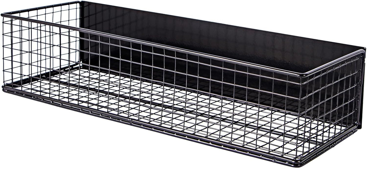 Black Magnetic Wire Mesh Shelf, 13.77" x 5.11" x 3.26" U7775