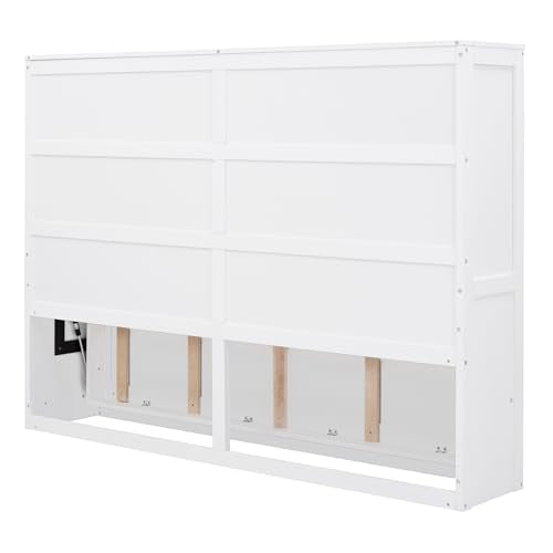 Full Size White Murphy Bed Cabinet K74346