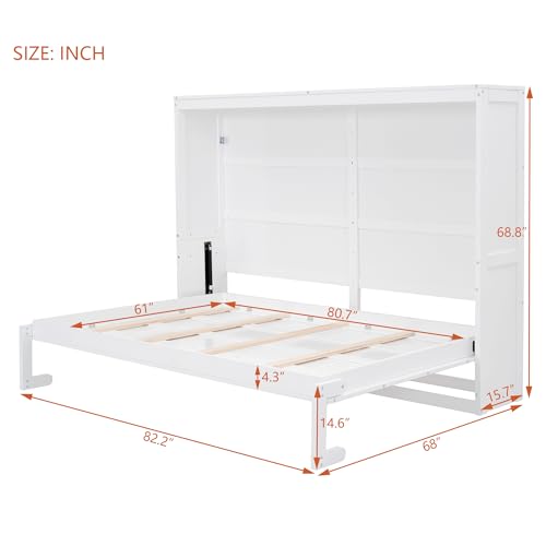 Full Size White Murphy Bed Cabinet K74346