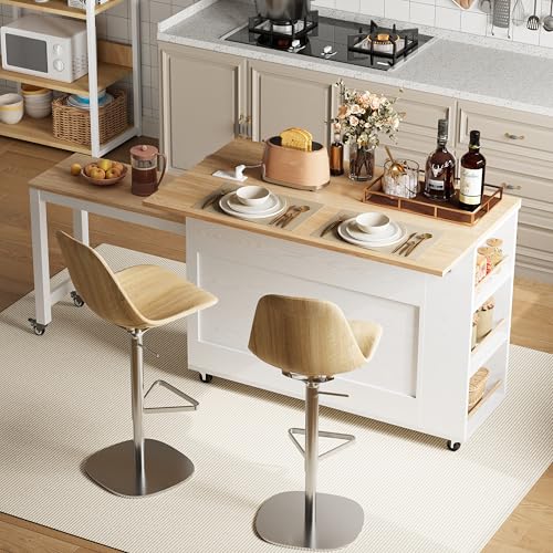 Kitchen Island Cart with Drawers and Power Outlet K519319
