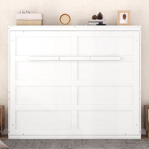 Full Size White Murphy Bed Cabinet K74346