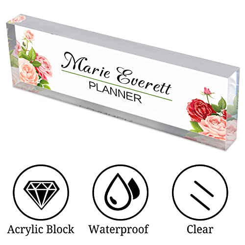 Custom Acrylic Nameplate Desk Plaque L530