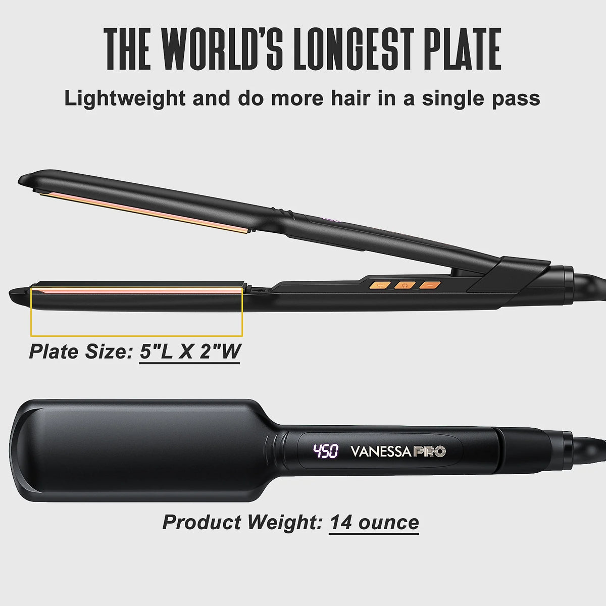 100% Pure Titanium Wide Flat Iron (2-inch) T23671