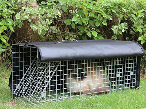 32 Inch Heavy Duty Folding Animal Trap Cage with Cover 2 Packs O372
