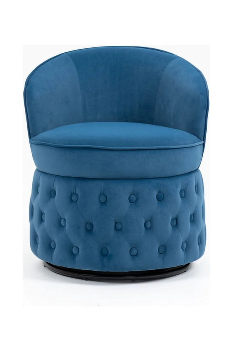 Beige Swivel Velvet Barrel Chair X3645