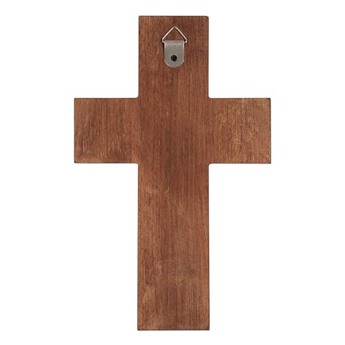 14 Inch Wooden Wall Cross with Hook O460565