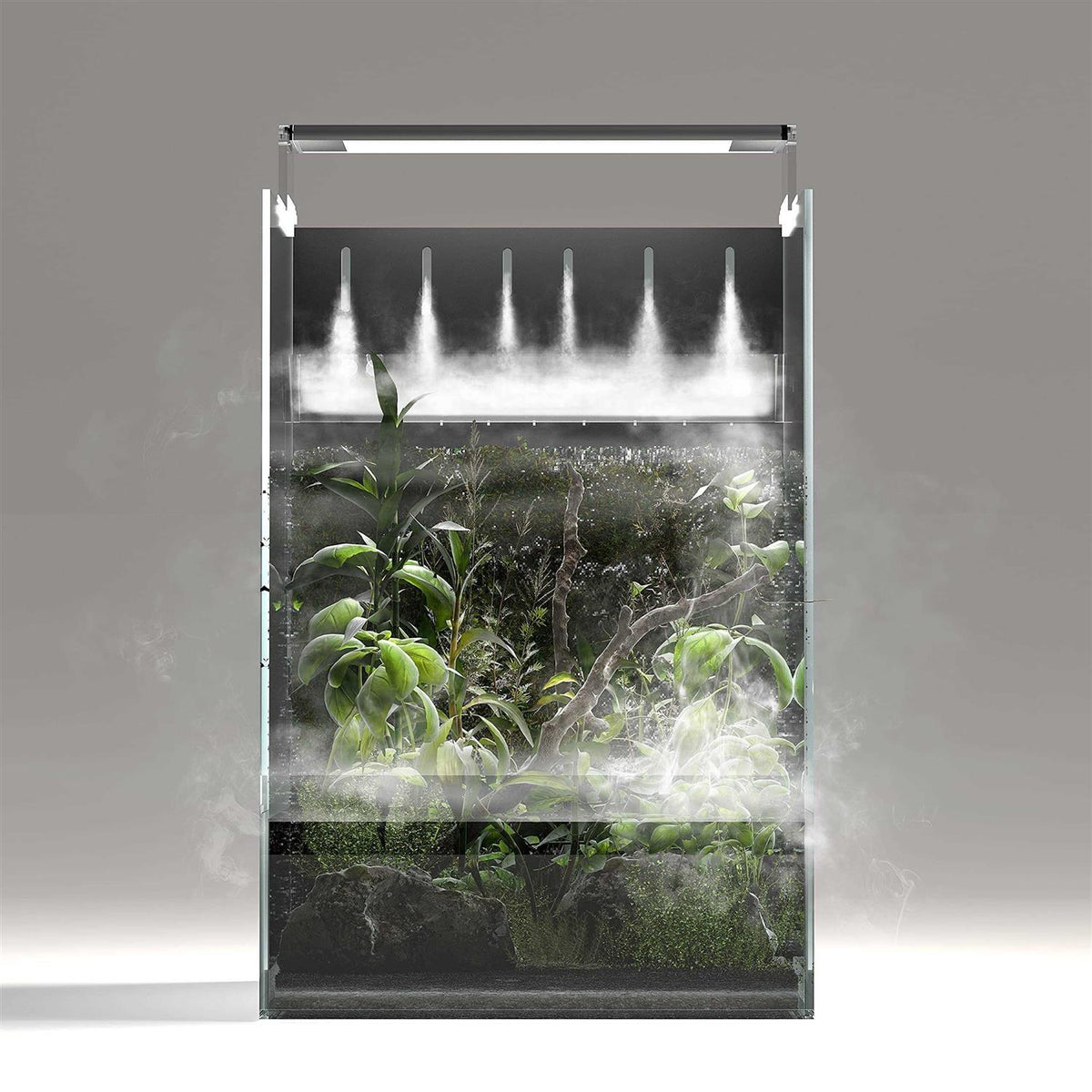 Aqua Terra Tanks Terrarium All in One, Integrated Paludarium, Light, Water Pump, Mist-Flower and Mat Included, Waterfall and Rain Forest Z881