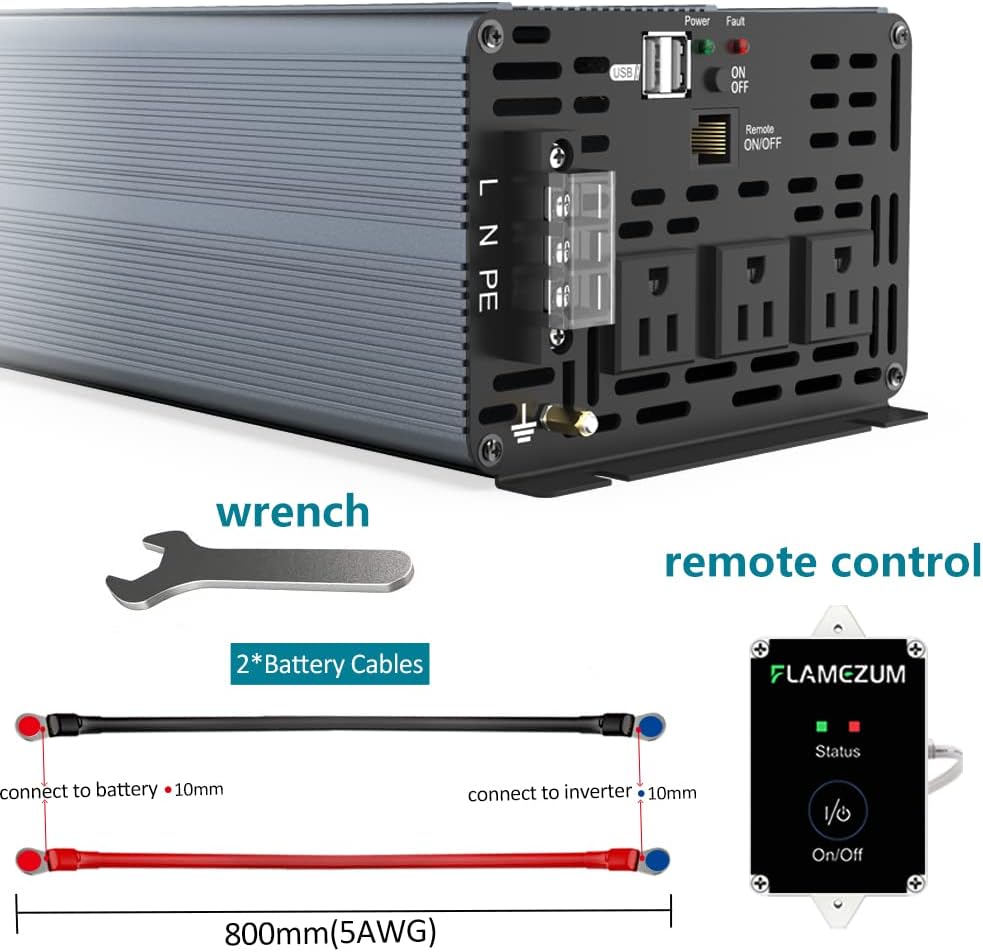 1000W Pure Sine Wave Inverter 12V to 110V X84854