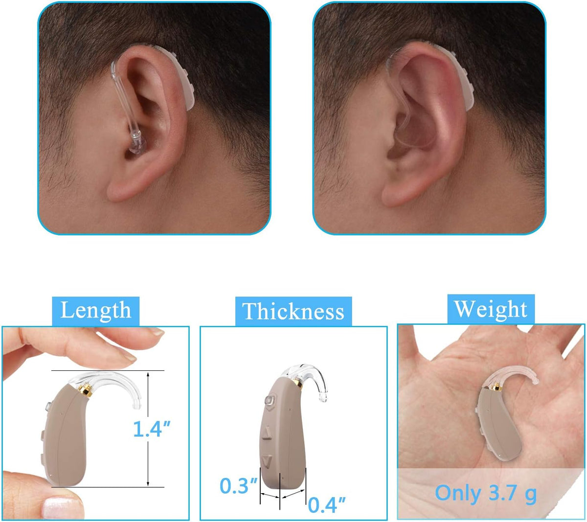 Rechargeable Hearing Amplifier with 4 Channels K489875