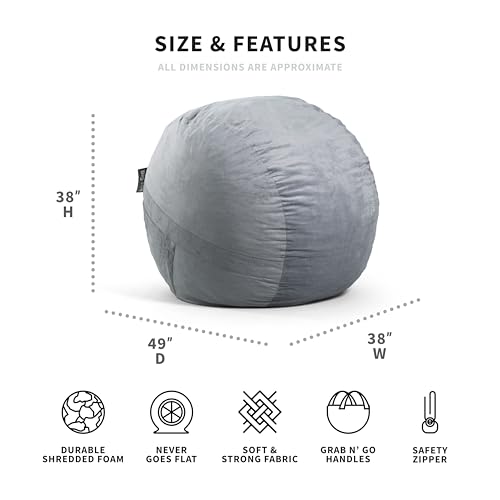 Medium Foam Filled Bean Bag Chair with Removable Cover, Collegiate Green, Durable Woven Polyester, 3 feet O881
