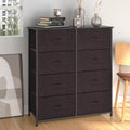 8 Drawer Fabric Dresser with Wooden Top Shelf S45640