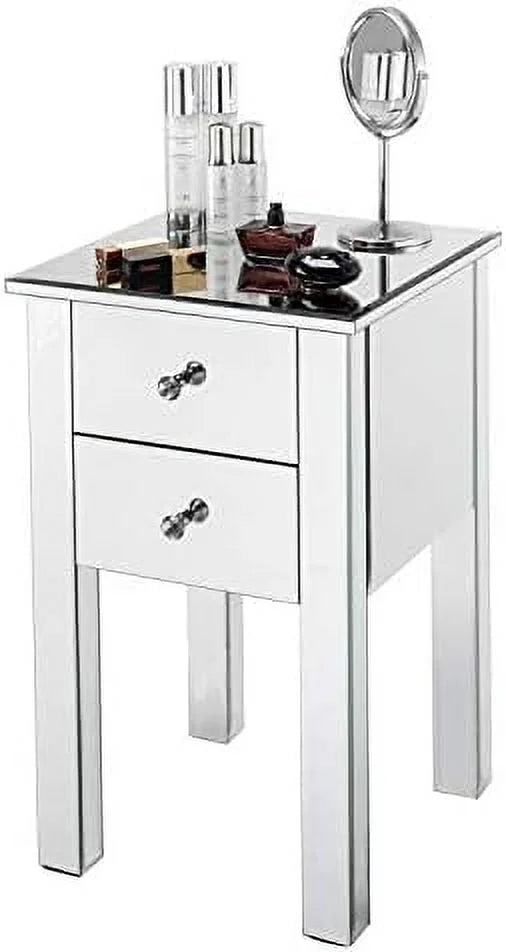 Mirrored Nightstand with 3 Drawers U518590