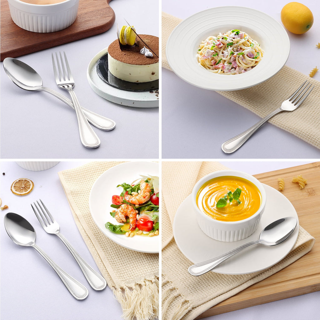 24-Piece Stainless Steel Fork and Spoon Set T78009