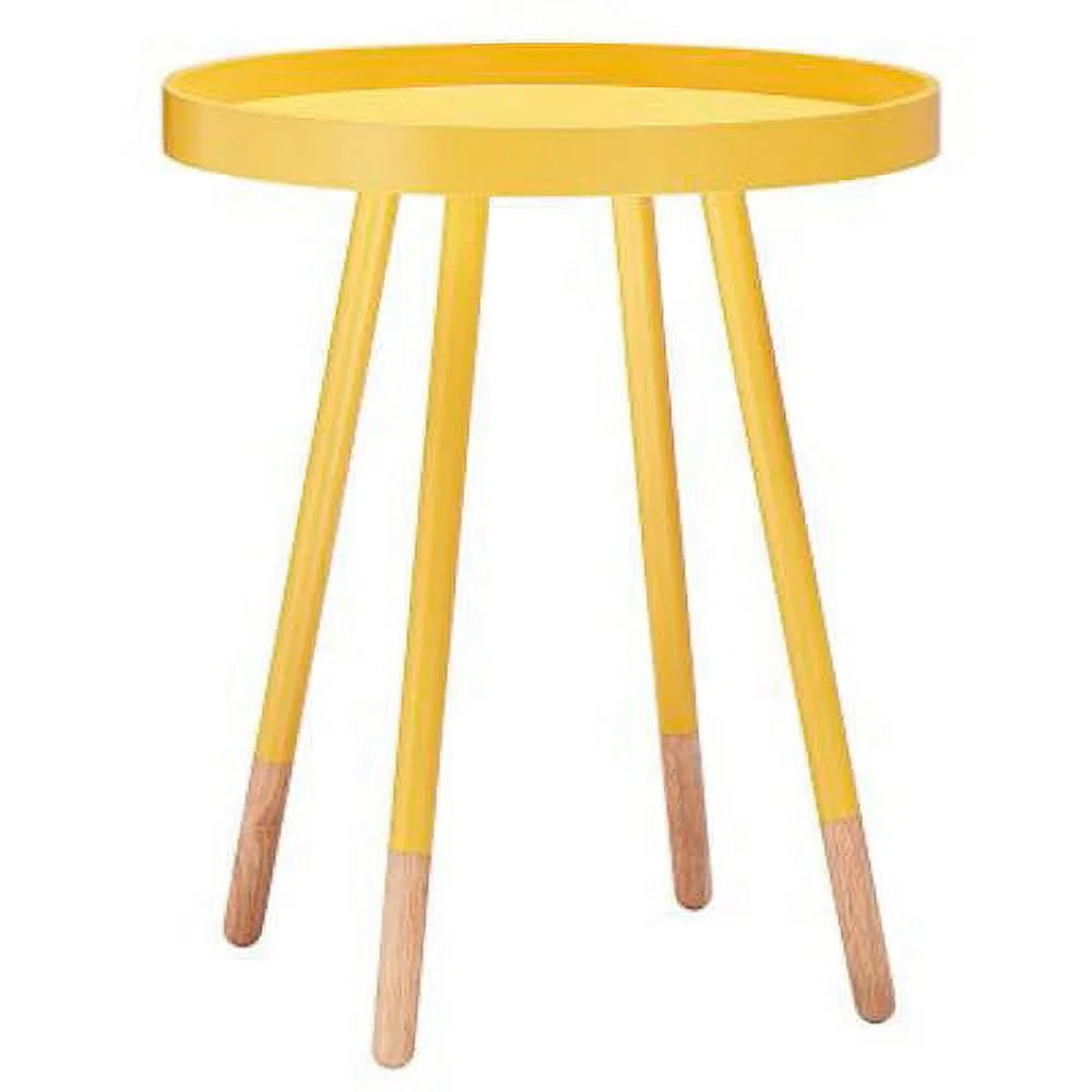 Yellow Round Bentwood Top End Table V841