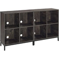 Wood Storage Cube Bookcase, Brown Ash, Set of 2 D5965