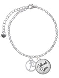 Domed Thank You Charm Bracelet, 6"+2" E88229