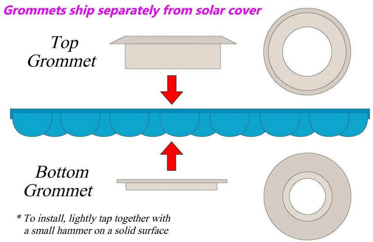Blue Rectangle Solar Pool Cover with Grommets, 20' x 45' B345