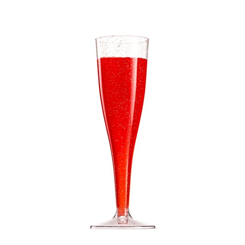50 Pack 5 Oz Gold Rimmed Clear Plastic Champagne Flutes Z970597