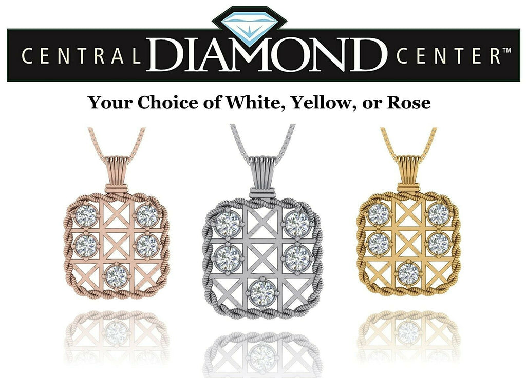 Yellow Gold Plated Sterling Silver Tic Tac Toe Necklace S943265