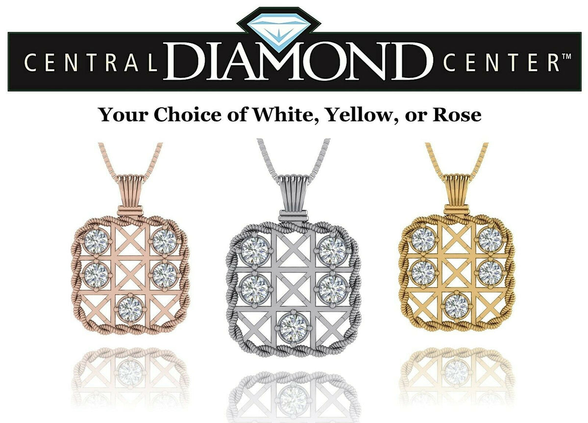 Yellow Gold Plated Sterling Silver Tic Tac Toe Necklace S943265