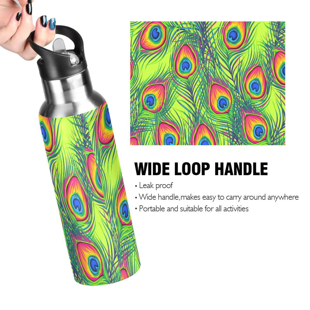 Green Stainless Steel Insulated Water Bottle with Straw Lid P29982