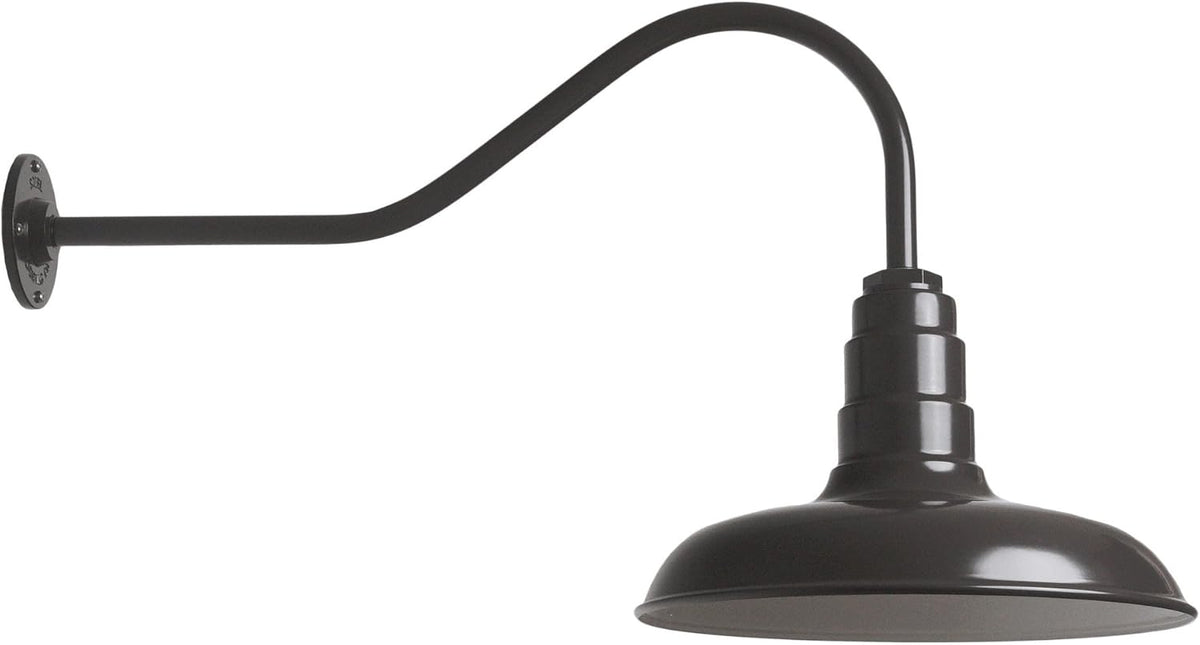14 Inch Shade and 23 Inch Gooseneck Dark Bronze Steel Shade G936414