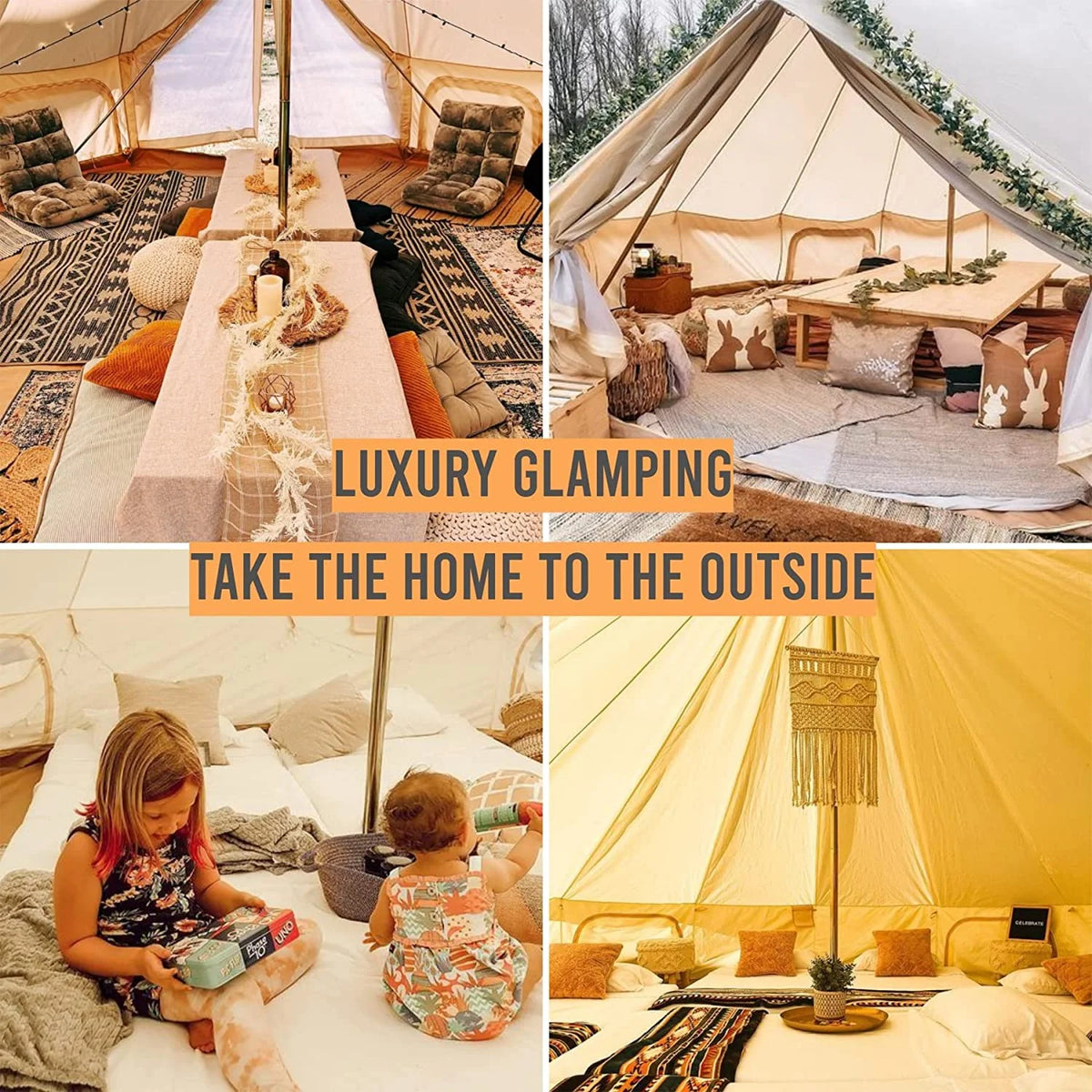 9.8ft Waterproof Cotton Canvas Bell Tent M7681