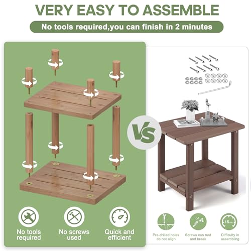 2-Tier Small Outdoor Side Table L738