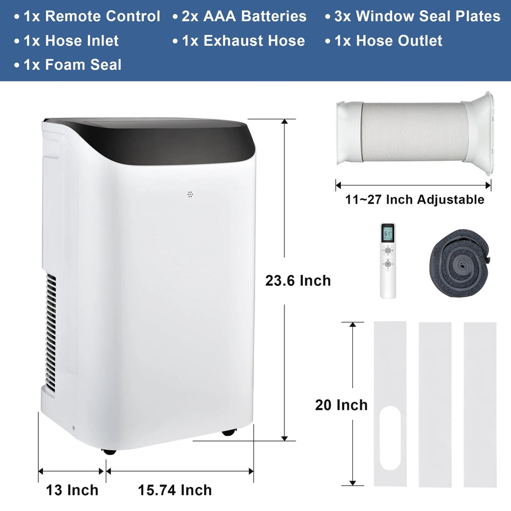 8000 BTU Portable Air Conditioner with Dehumidifier & Fan R9840