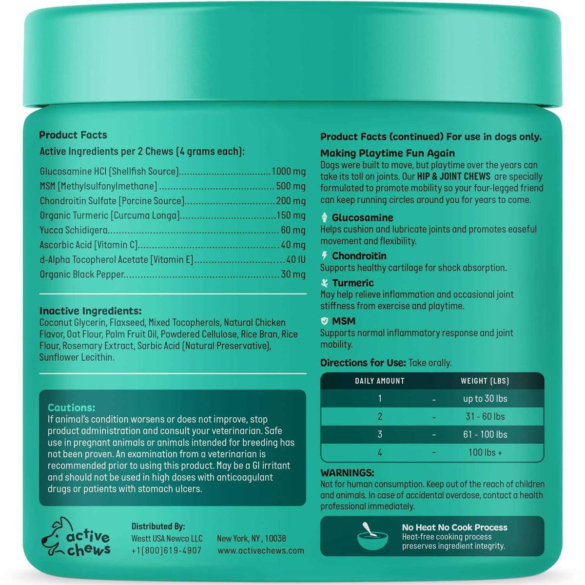 Glucosamine for Dogs Hip and Joint Supplement with Chondroitin, Turmeric, and Msm T763795