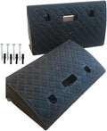 Portable Plastic Curb Ramp 2 PC Heavy Duty Lightweight Threshold Ramp with 4 Mounting Bolts J978