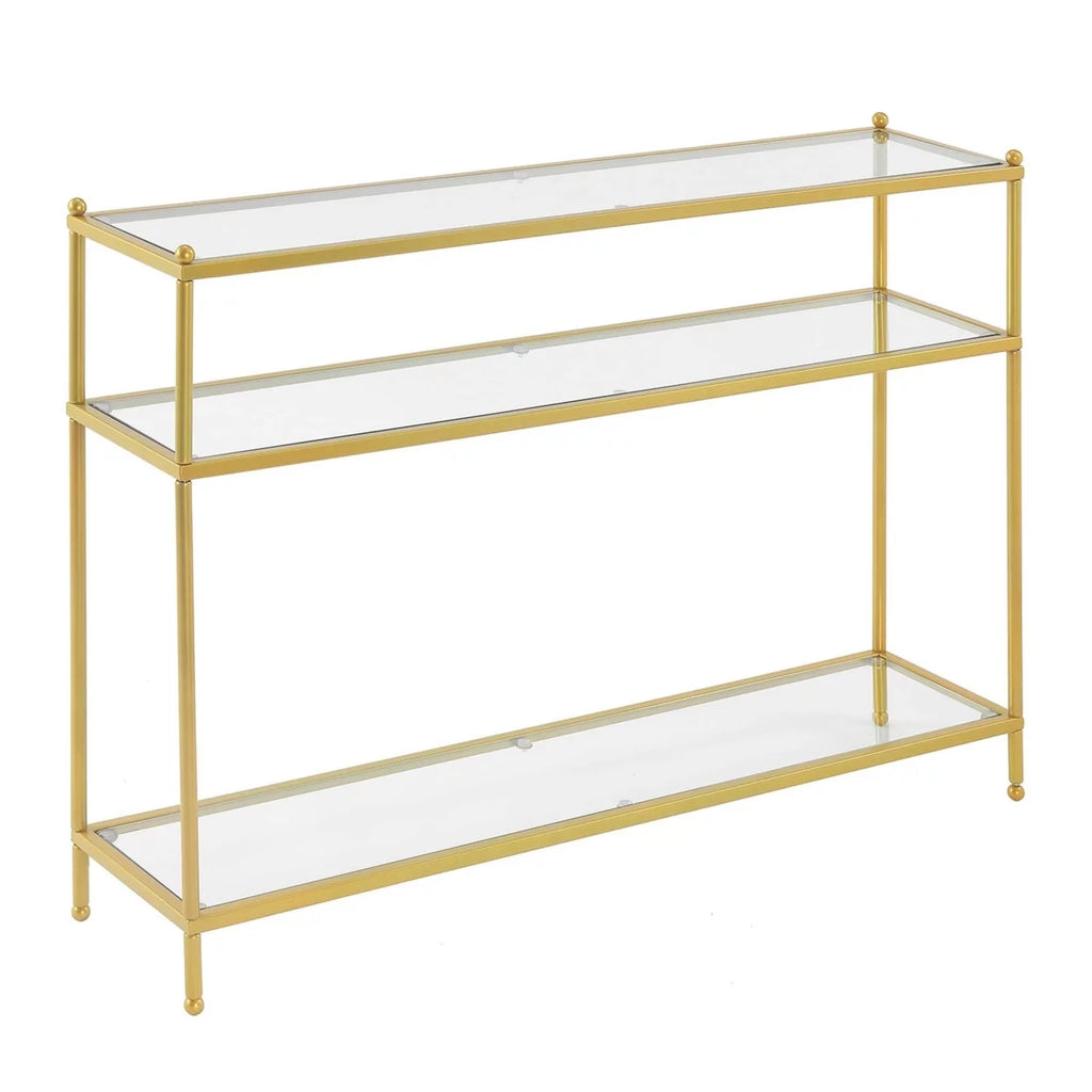 Clear Glass and Gold Console Table S27649