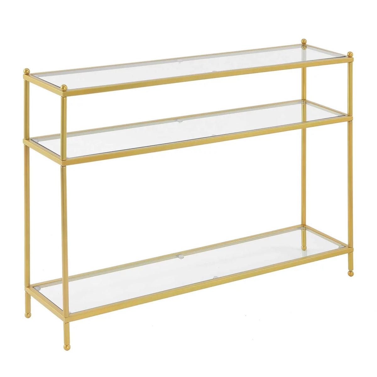 Clear Glass and Gold Console Table S27649