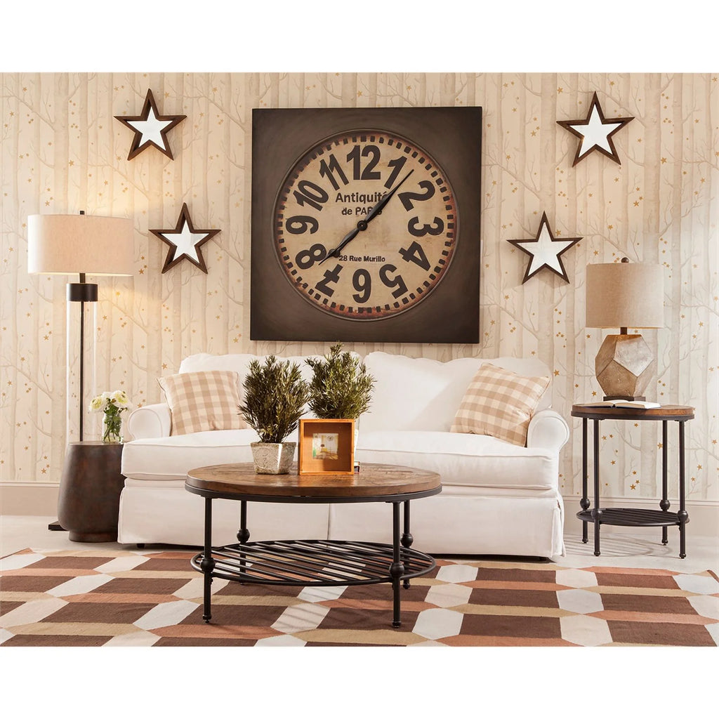 Brown Round Wood Cocktail Table U8243